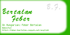 bertalan feber business card